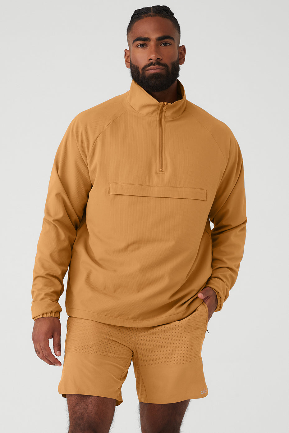 Apricot Orange Men's Alo Yoga Ripstop 1/4 Zip On-Set Jackets | RVO-526840