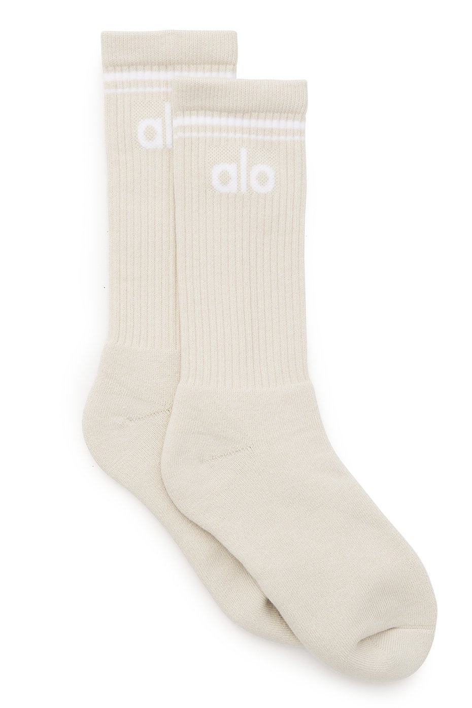 Beige / White Women's Alo Yoga Throwback Socks | ZIL-105276