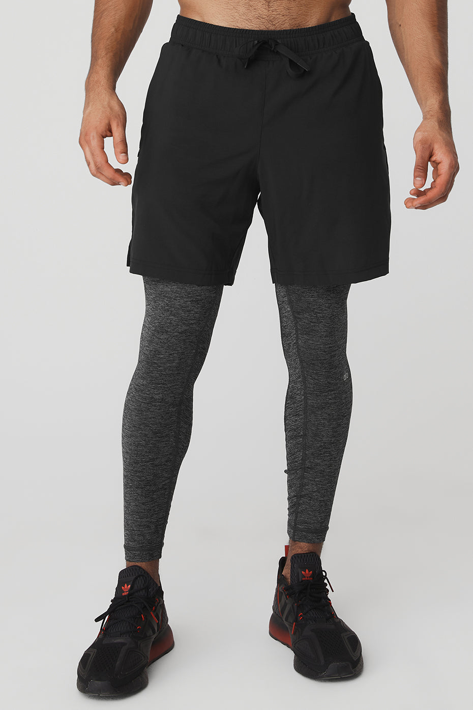 Black / Dark Grey Men's Alo Yoga Stability 2-In-1 Pants | MKN-462189