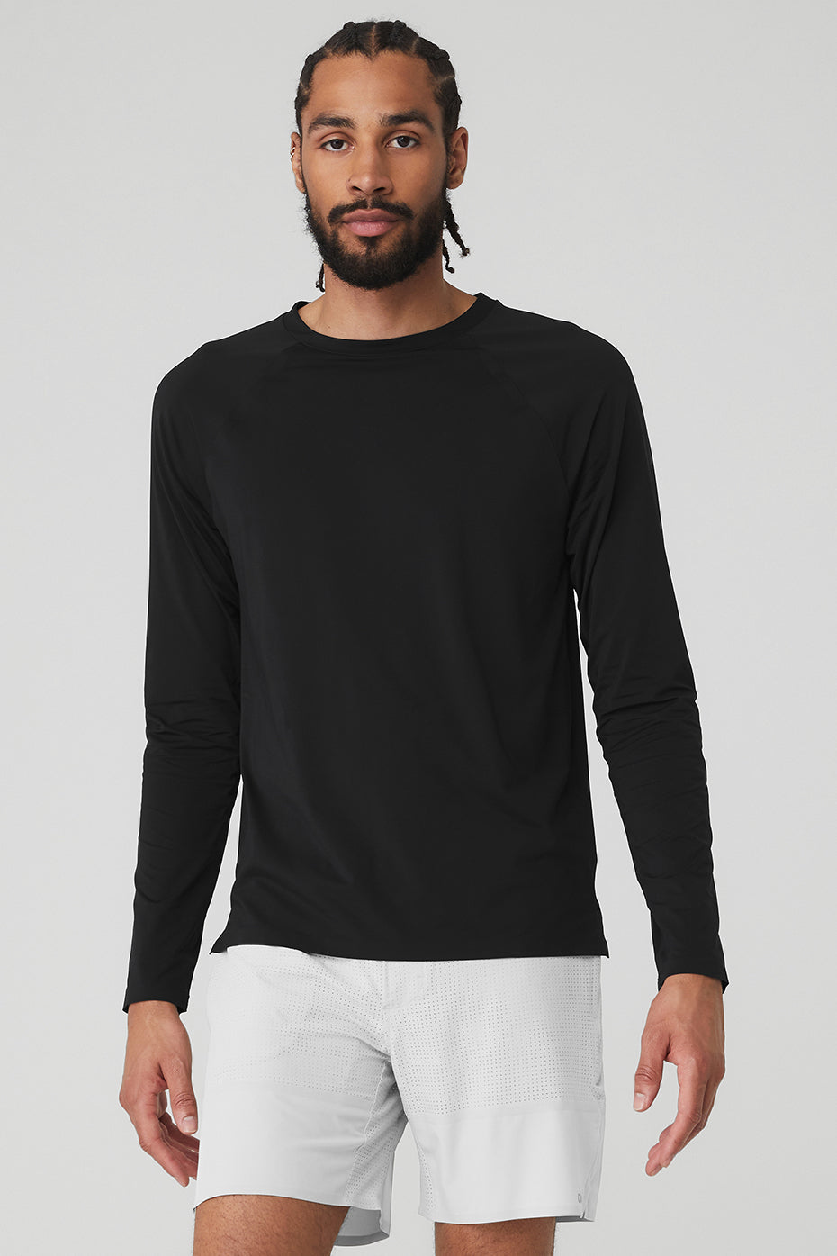 Black Men's Alo Yoga Idol Performance Tee Long Sleeve | ZFC-431682