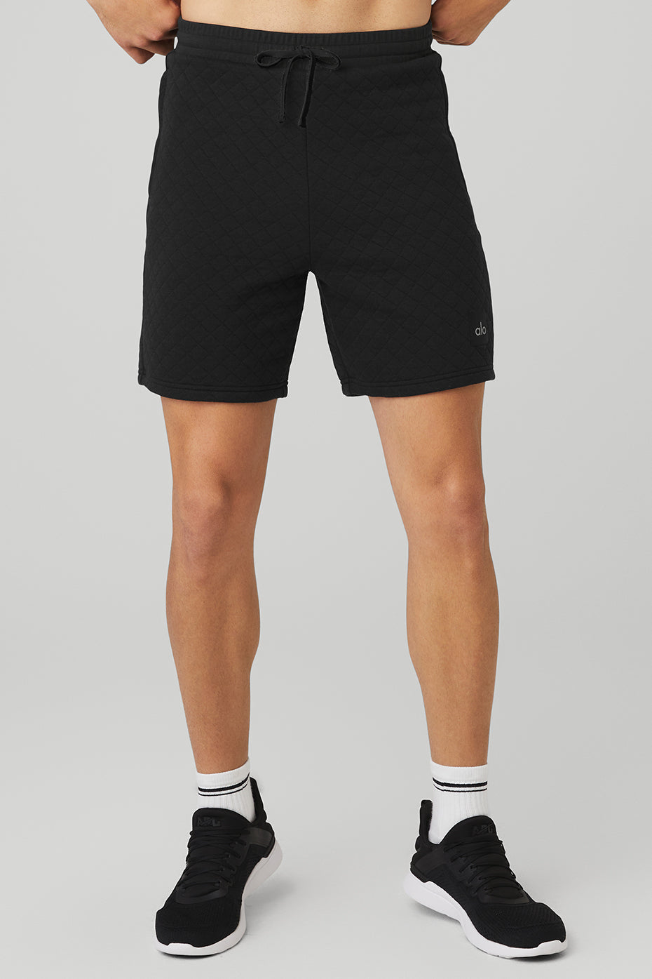 Black Men's Alo Yoga Quilted Stadium Shorts | XNE-609847