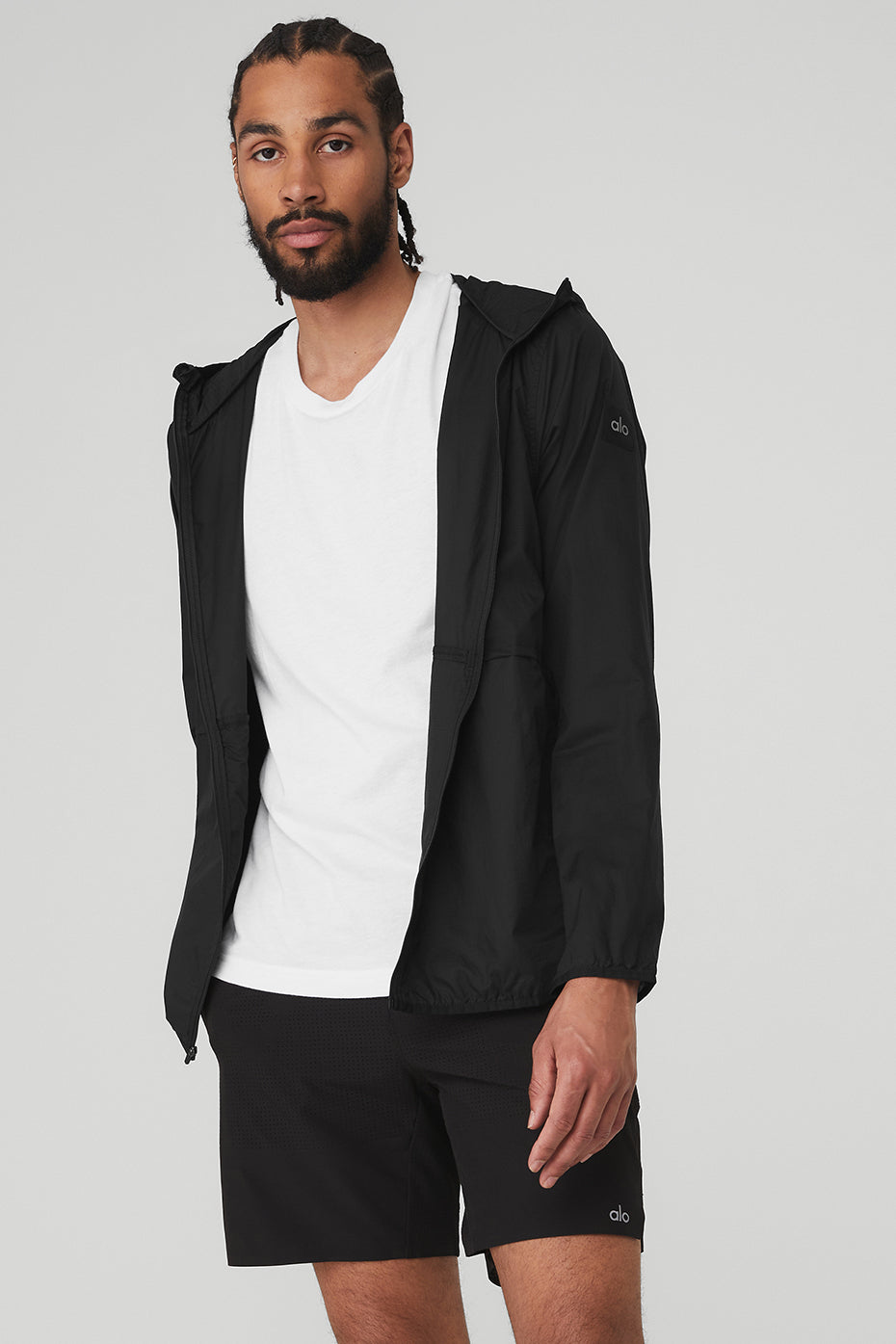 Black Men's Alo Yoga Repeat Running Jackets | ILS-942130