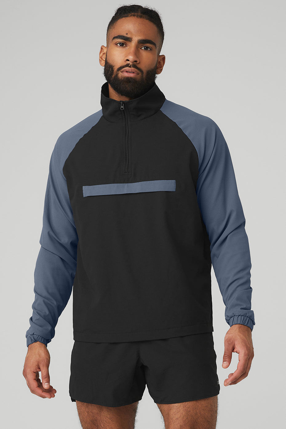 Black Men's Alo Yoga Ripstop 1/4 Zip On-Set Jackets | NCS-387902