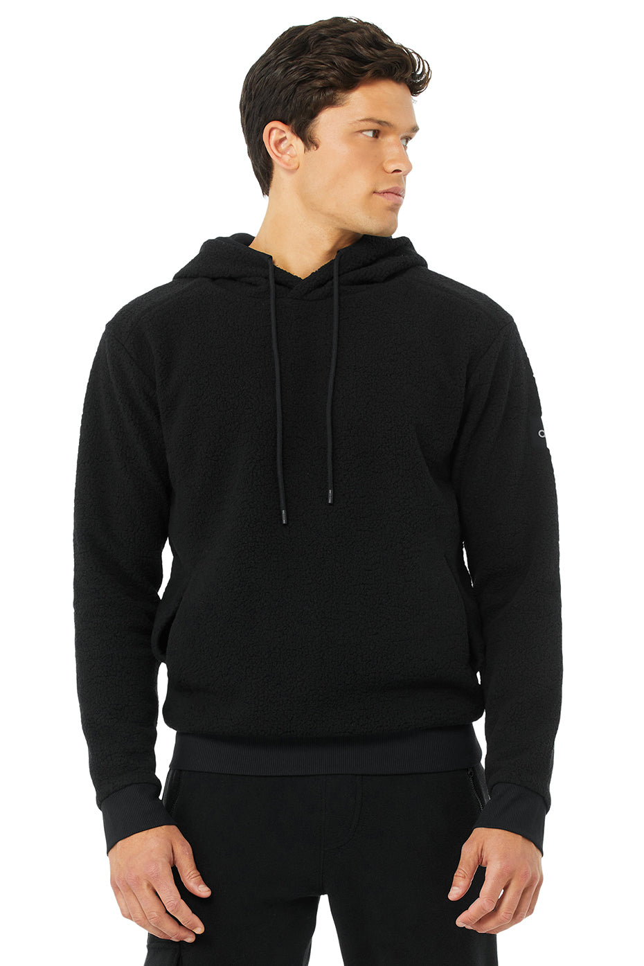 Black Men's Alo Yoga Sherpa Hoodie | TKS-634087