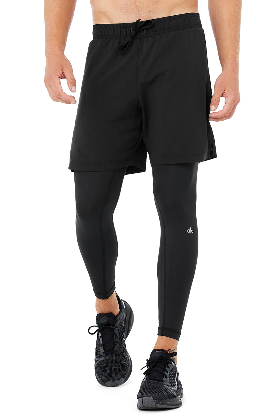 Black Men's Alo Yoga Stability 2-In-1 Pants | IBE-925817