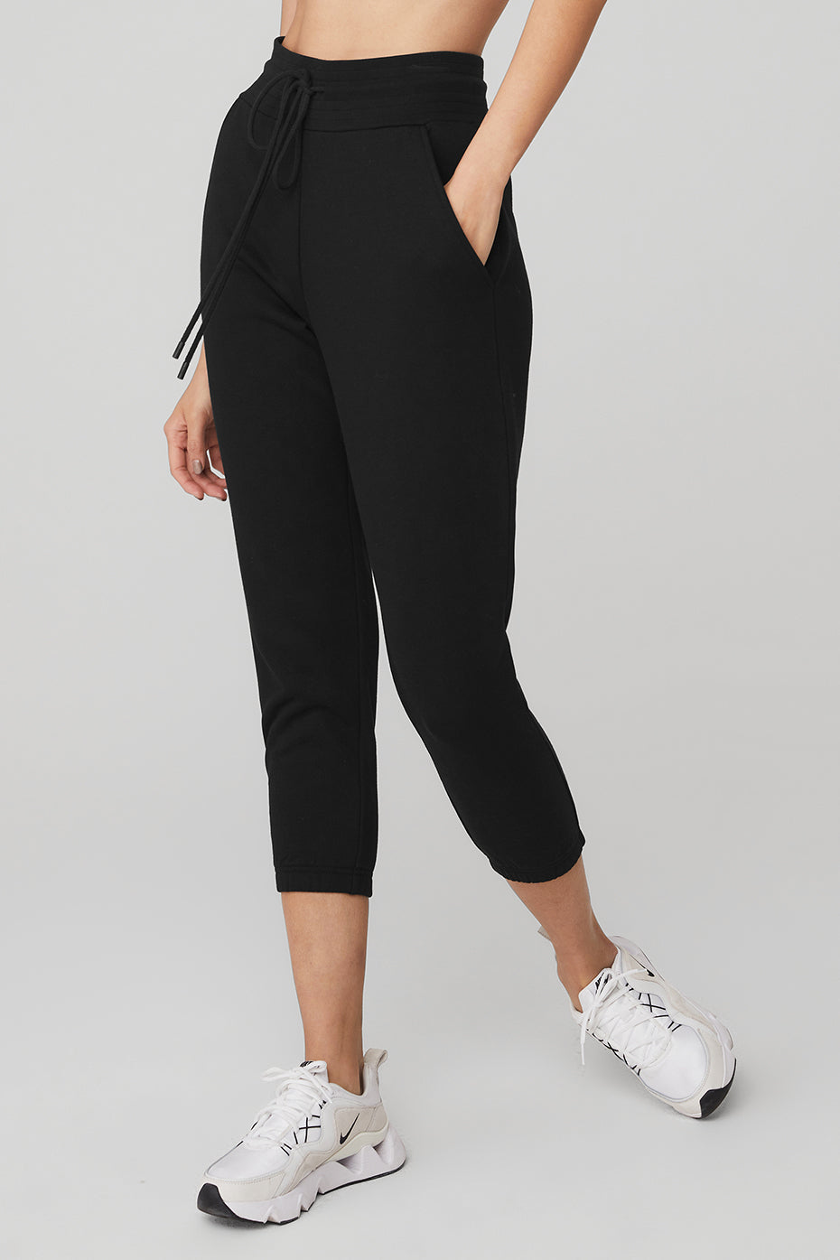 Black Women's Alo Yoga 7/8 Easy Sweatpants | OYD-237816