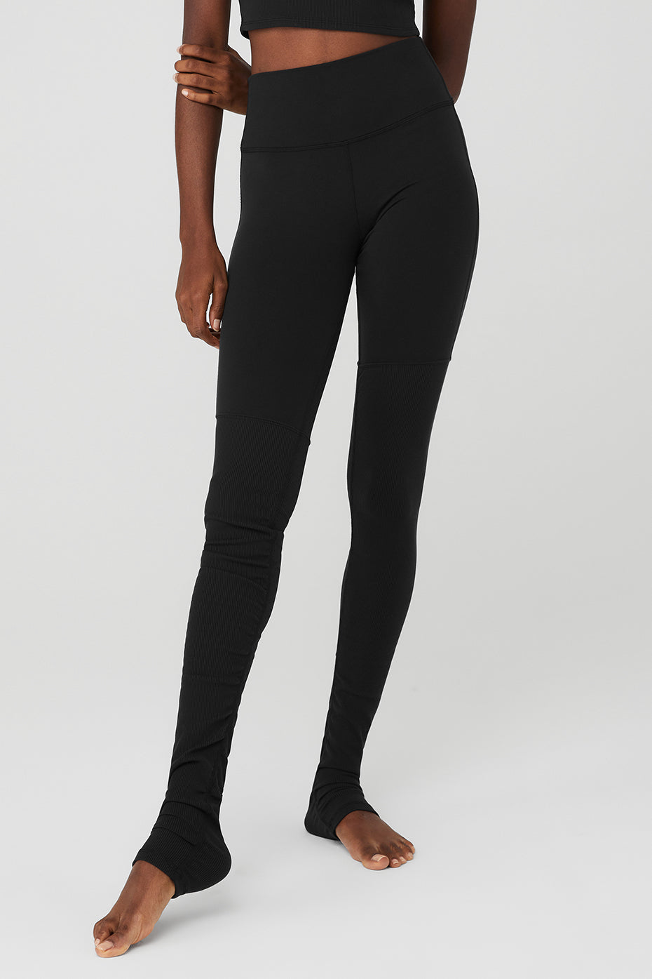 Black Women's Alo Yoga Airbrush High-Waist Highlight Goddess Leggings | JNP-536920