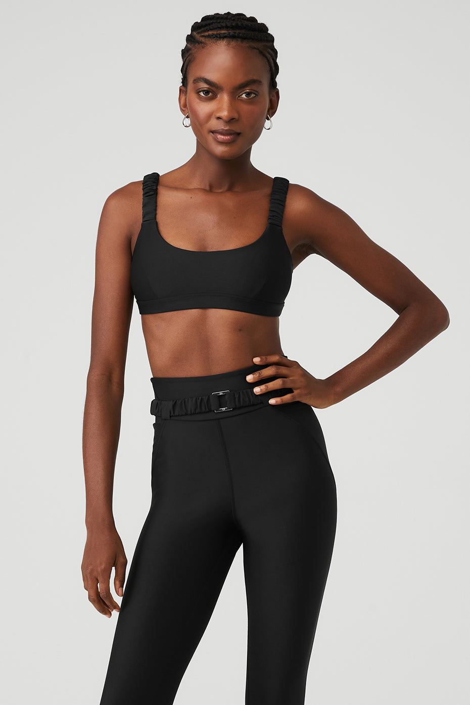 Black Women's Alo Yoga Airlift Charmer Bras | JSX-219706