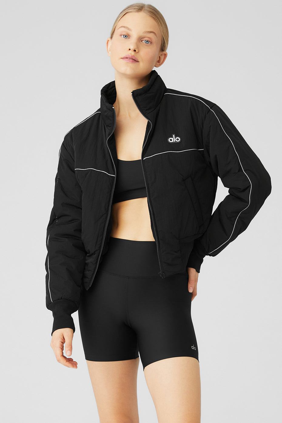 Black Women's Alo Yoga Drop Jackets | ARE-901583