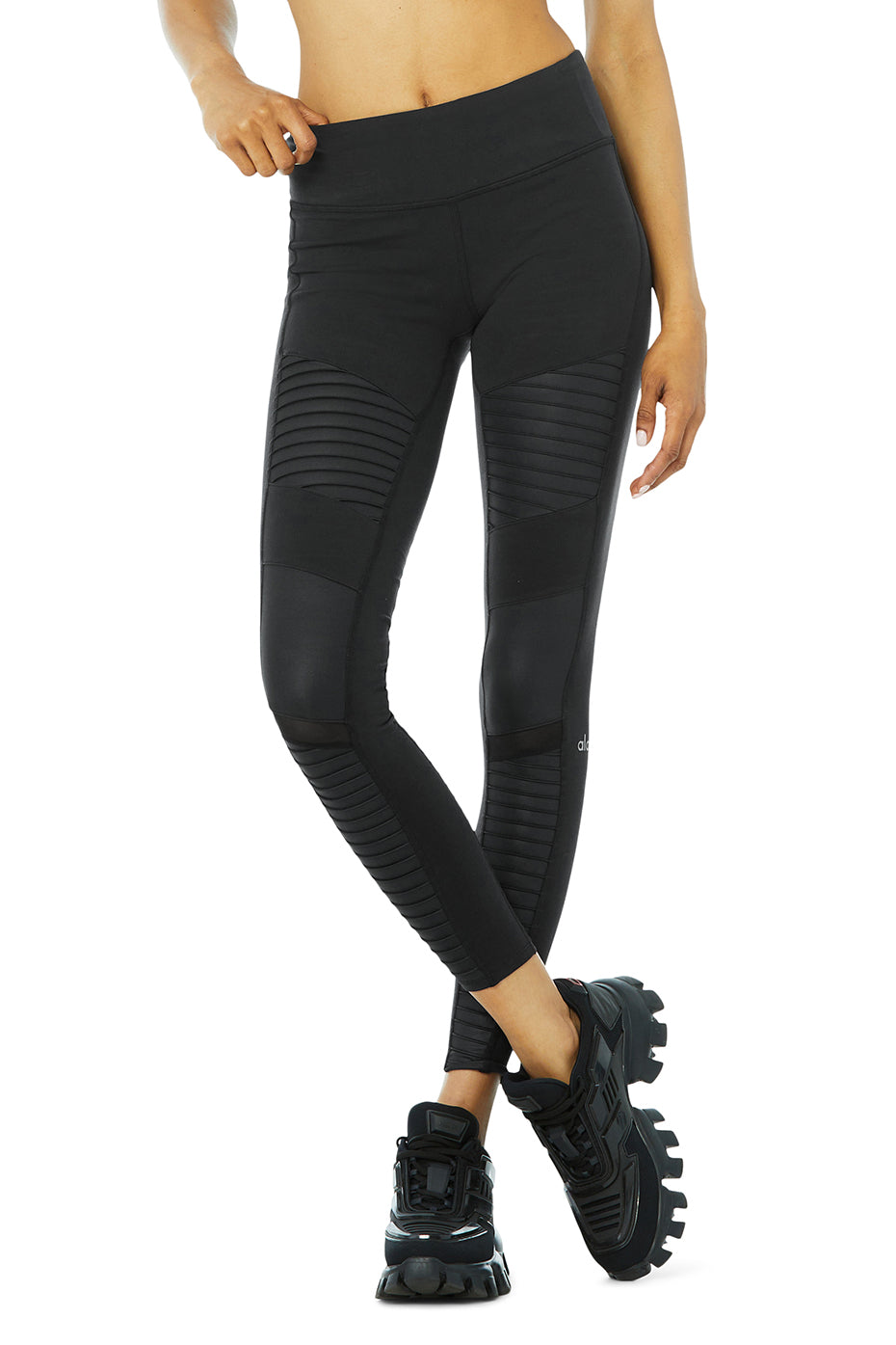 Black Women's Alo Yoga Moto Leggings | YMG-245687