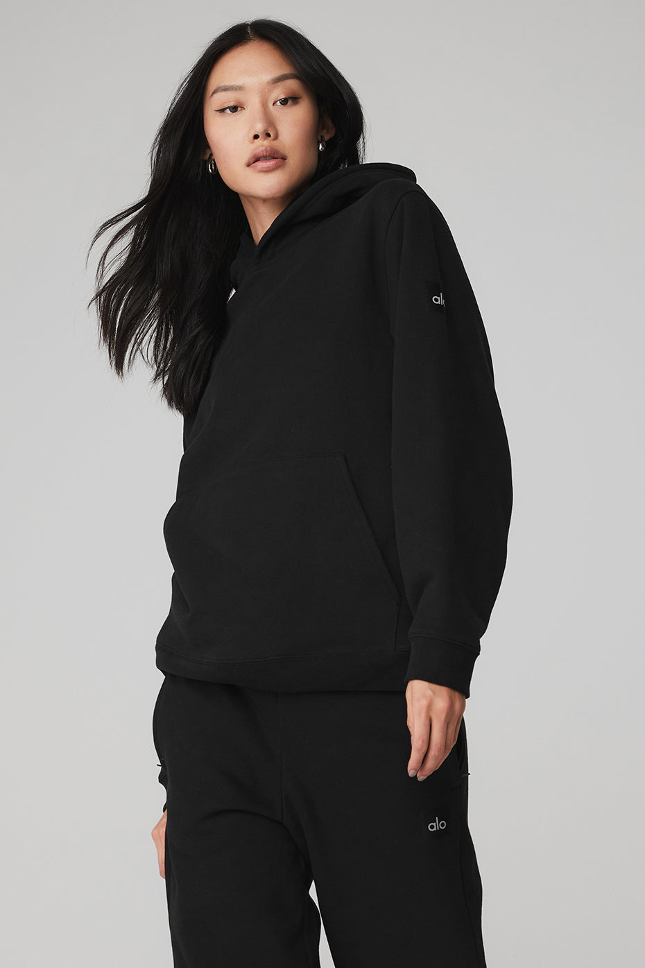 Black Women's Alo Yoga Renown Heavy Weight Hoodie | PAO-410327