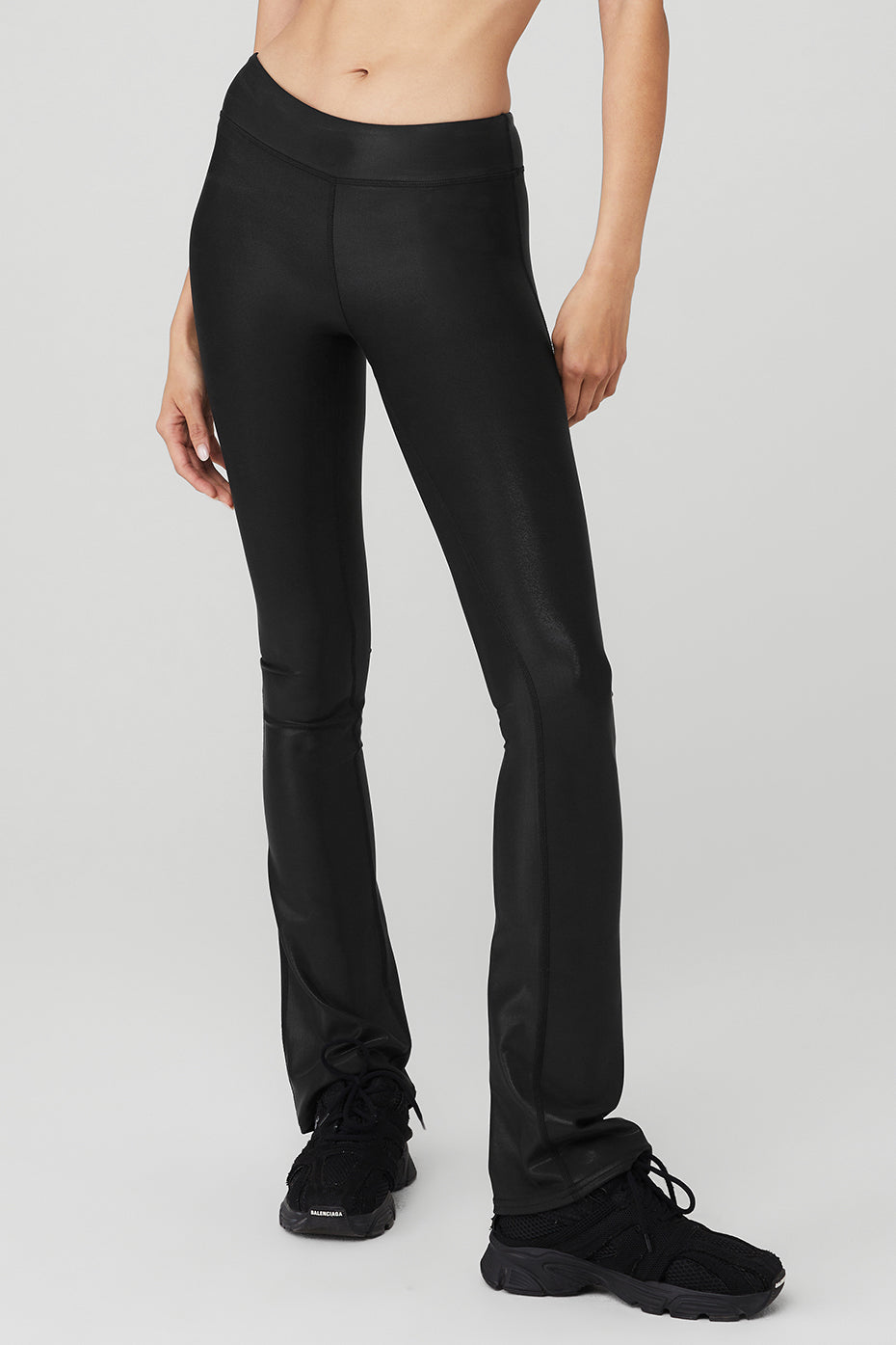 Black Women's Alo Yoga Super Shine Low-Rise Bootcut Leggings | PXO-028643