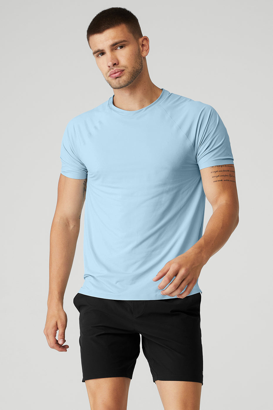 Blue Men's Alo Yoga Idol Performance Tee Short Sleeve | GSR-239746