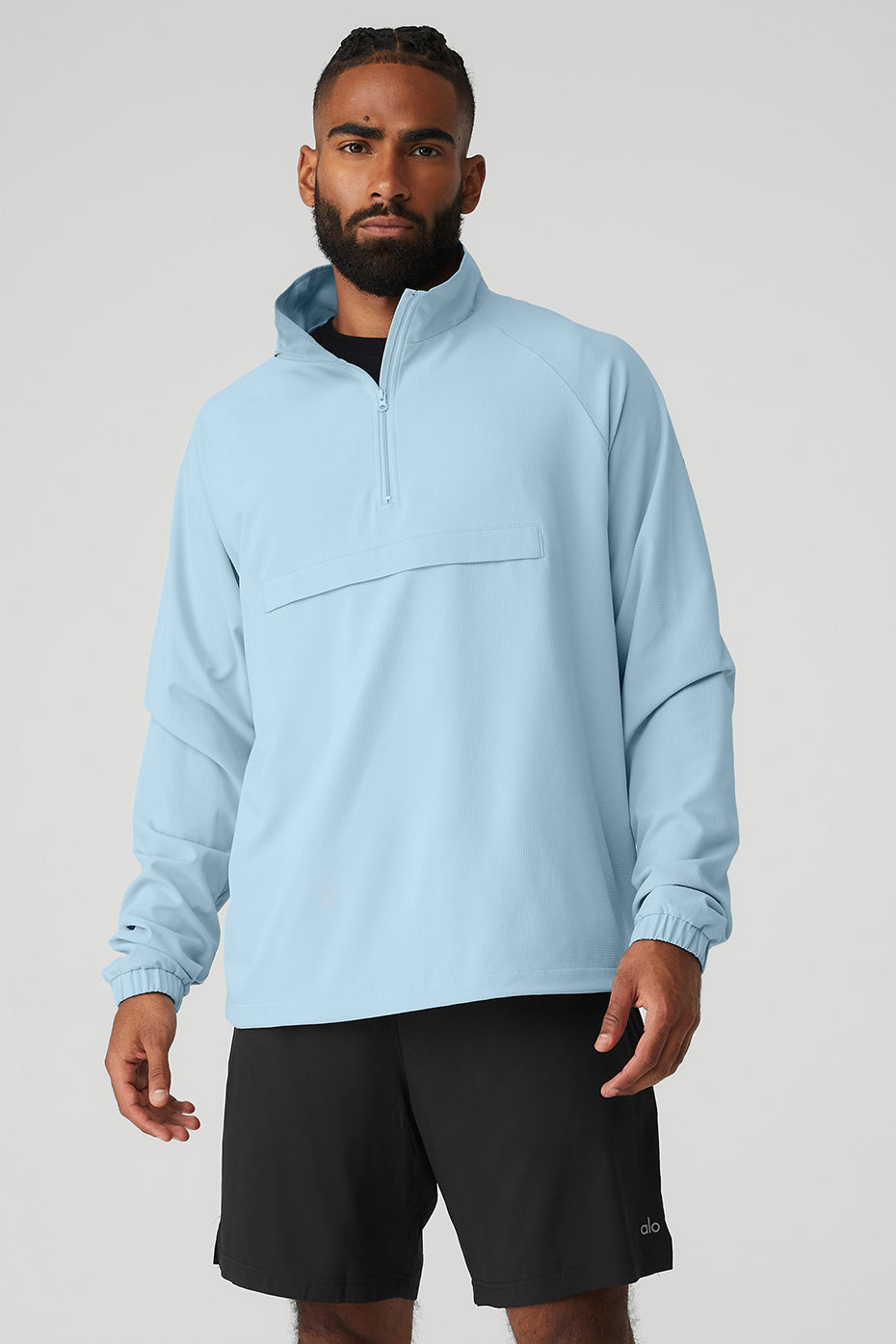 Blue Men's Alo Yoga Ripstop 1/4 Zip On-Set Jackets | MQE-031579