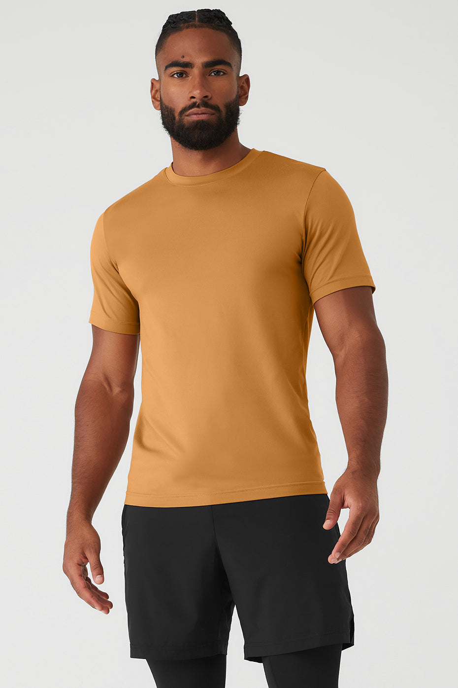 Brown Men's Alo Yoga Conquer Reform Crewneck Short Sleeve | MFV-352490