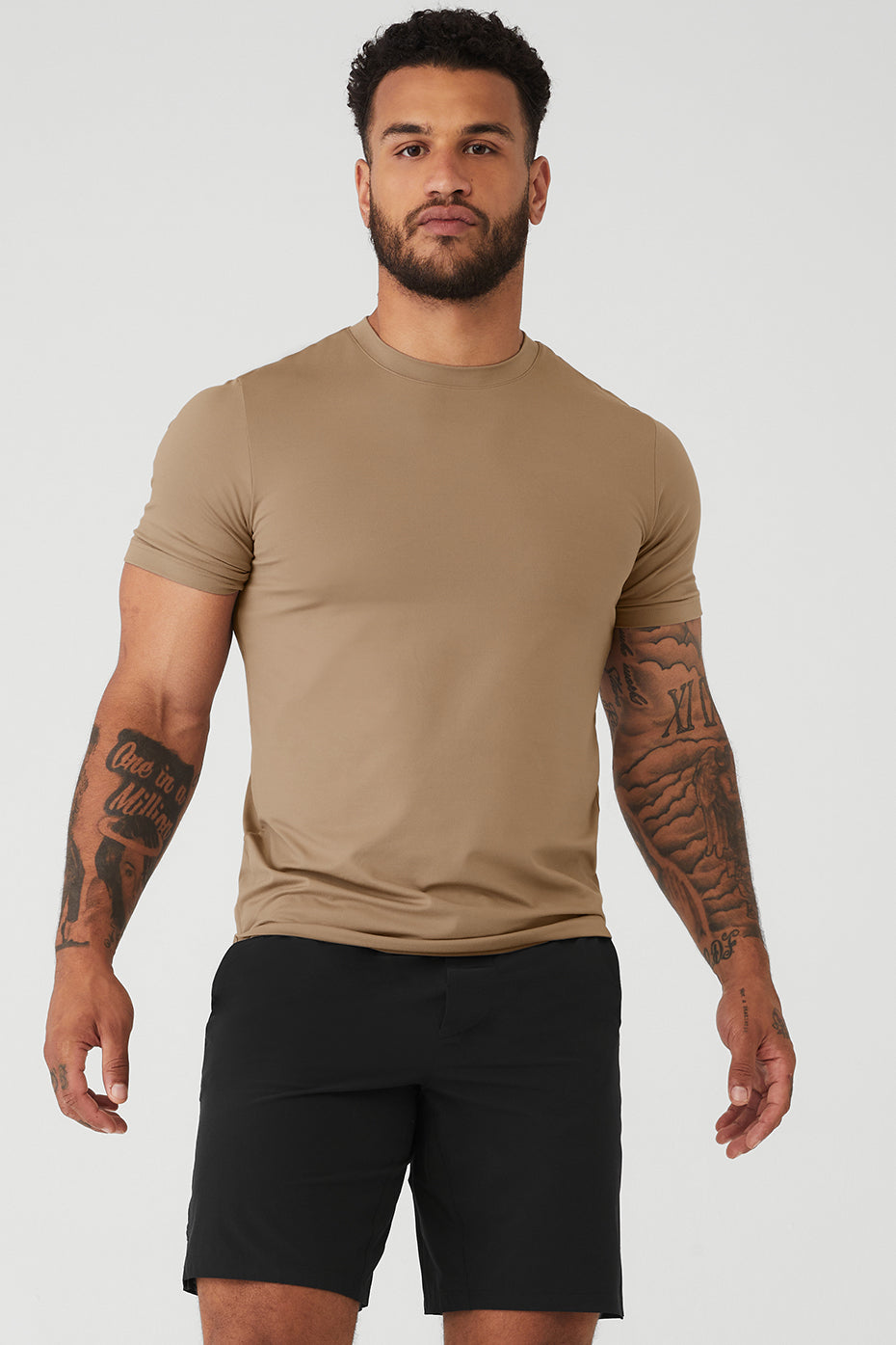 Brown Men's Alo Yoga Conquer Reform Crewneck Short Sleeve | YPN-936451