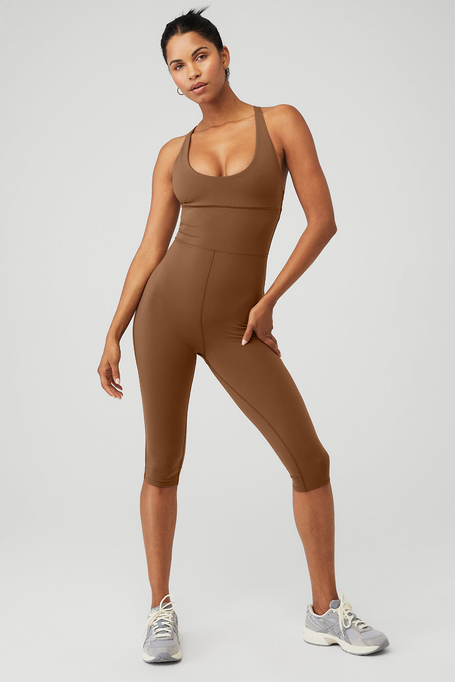 Brown Women's Alo Yoga Airbrush Physique Jumpsuit | WCS-496857