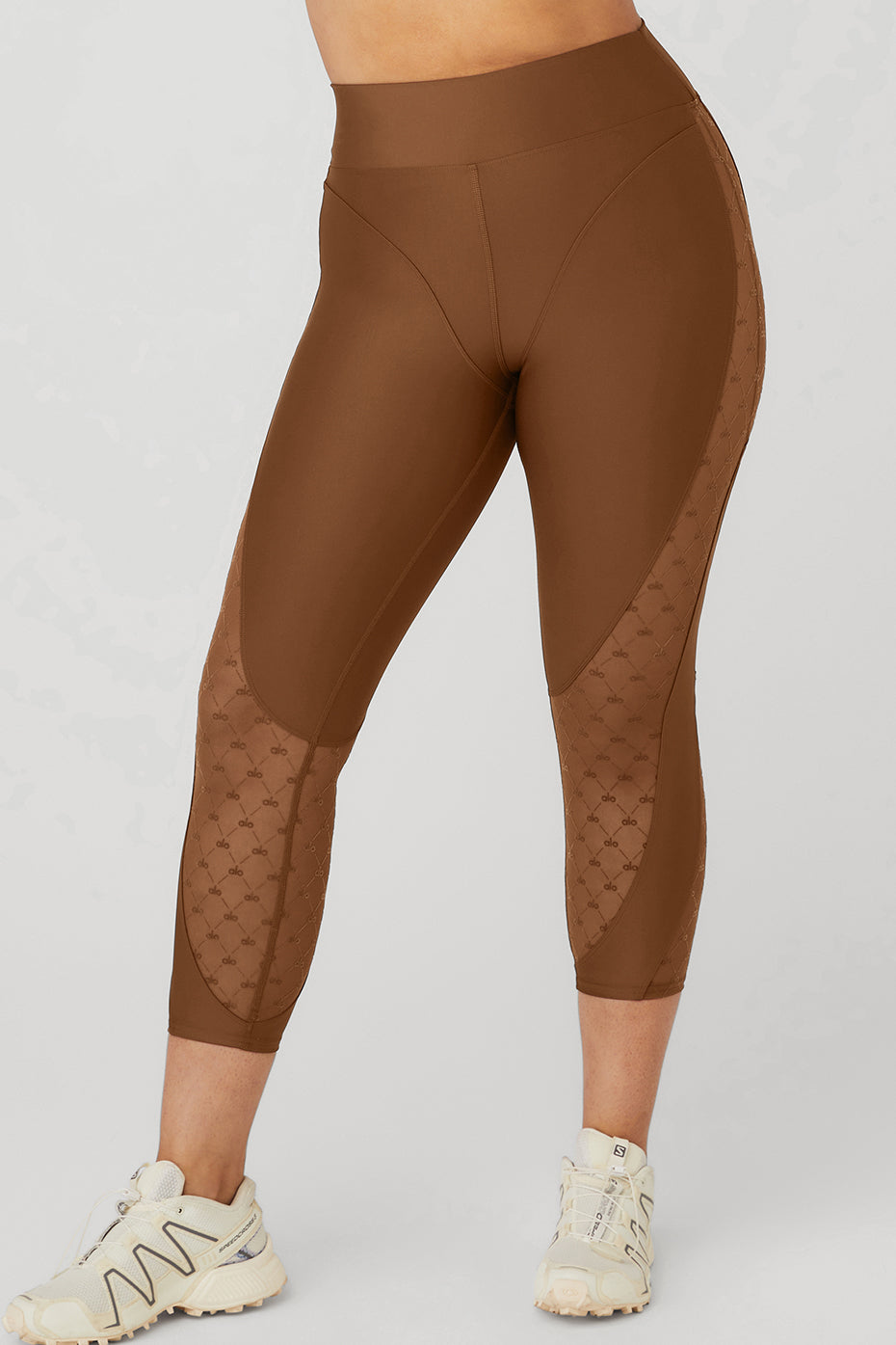 Brown Women's Alo Yoga Airlift Mesh High-Waist Celesteri Leggings | XOV-289465