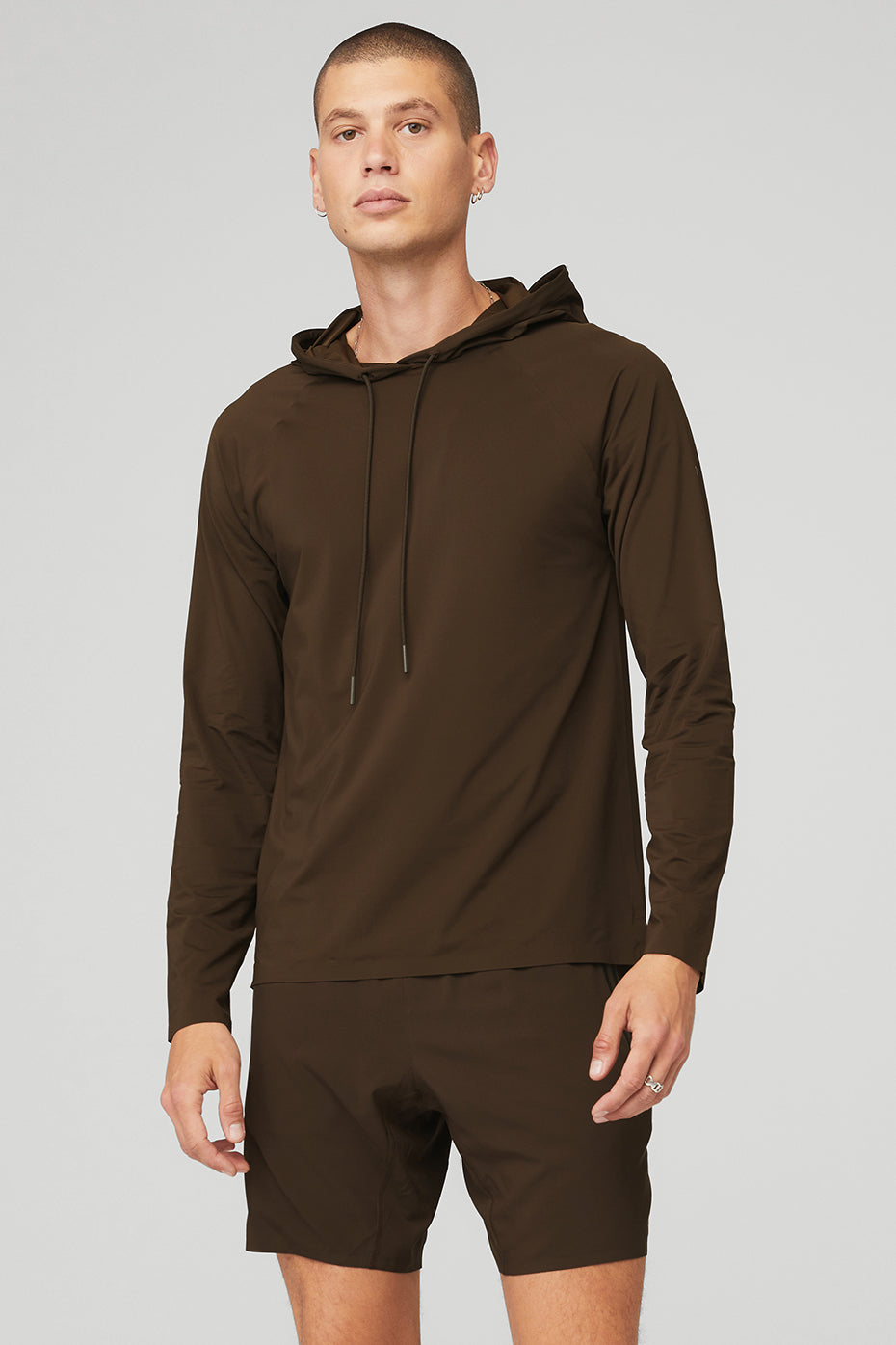 Chocolate Men's Alo Yoga Idol Runner Hoodie | BKH-603417