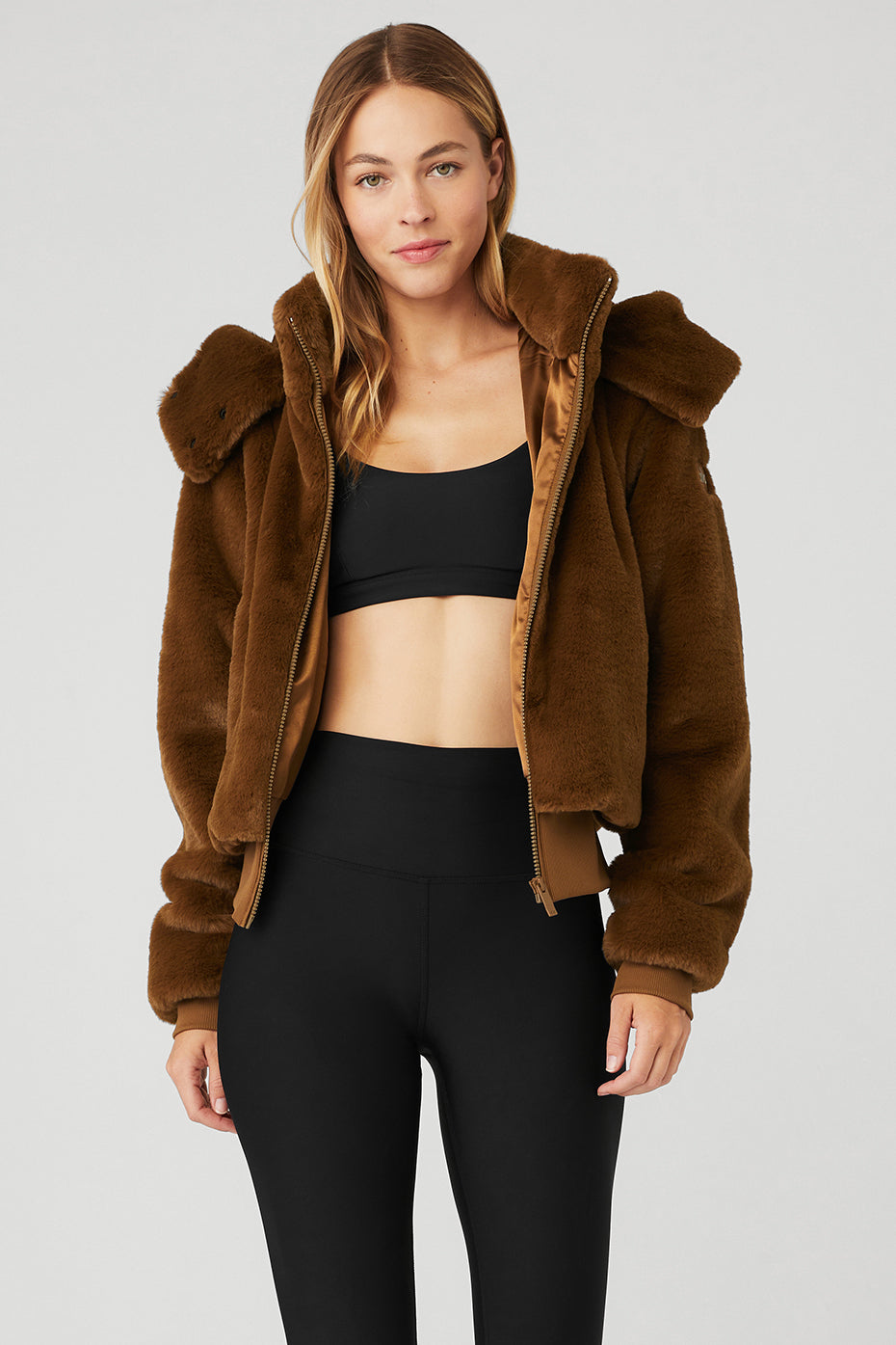 Chocolate Women's Alo Yoga Faux Fur Foxy Jackets | QKM-134695