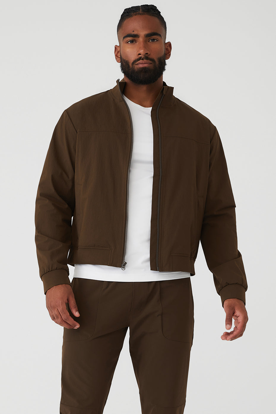 Coffee Men's Alo Yoga Co-Op Bomber Jackets | KXQ-164752