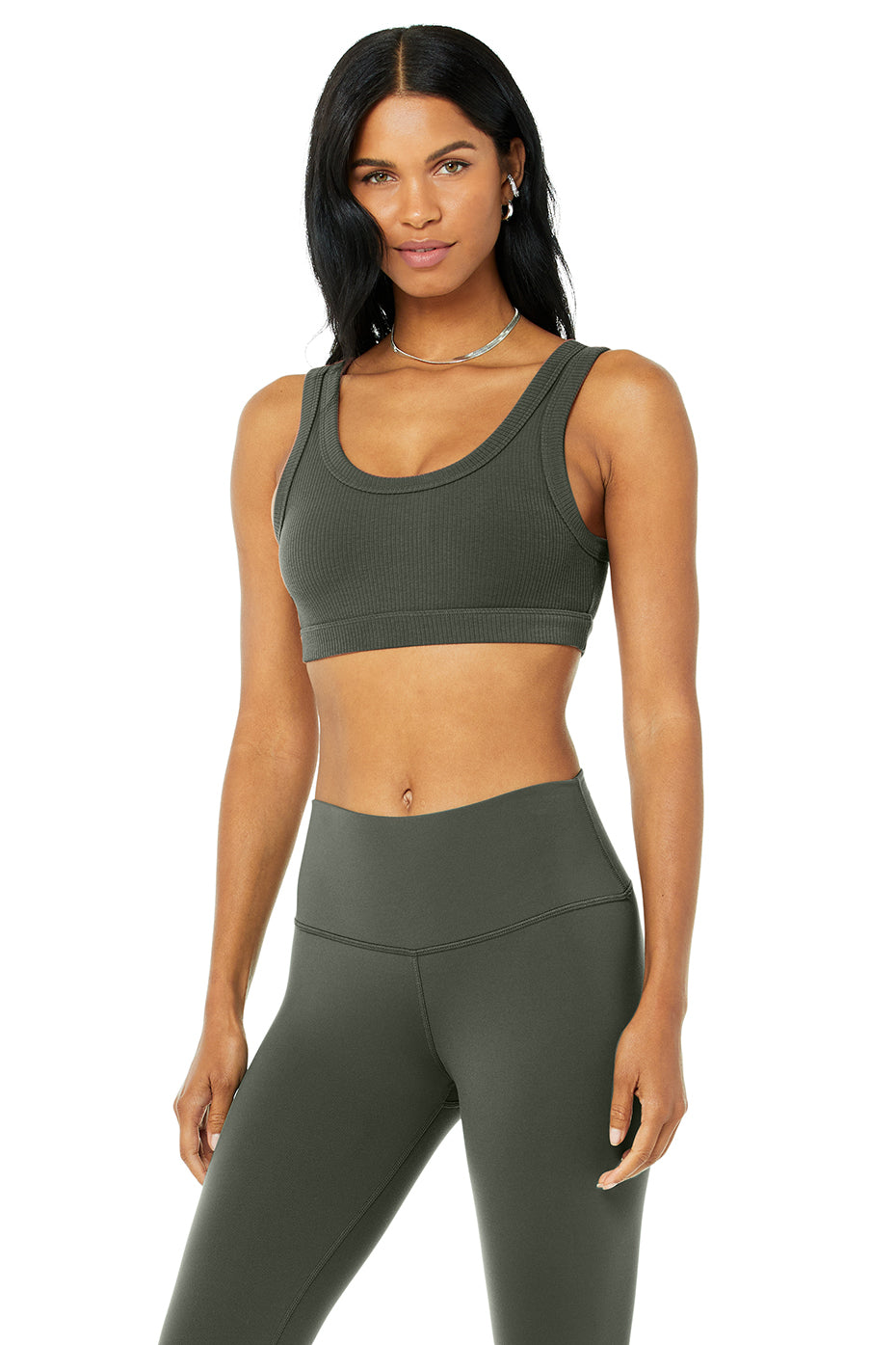 Dark Green Women's Alo Yoga Wellness Bras | ZDH-296085