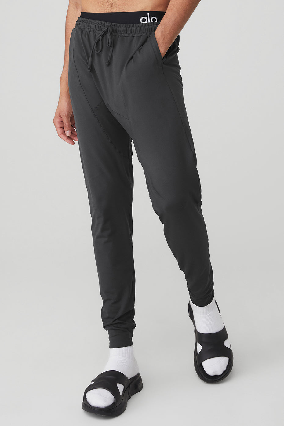 Dark Grey Men's Alo Yoga Conquer Revitalize Pants | CLG-205139