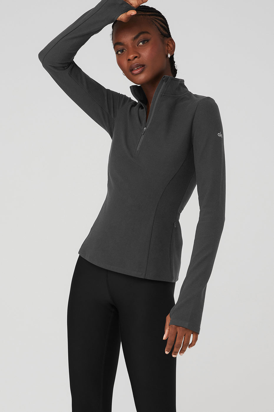 Dark Grey Women's Alo Yoga Alosoft 1/2 Zip Rapid Pullover Long Sleeve | MKR-376021