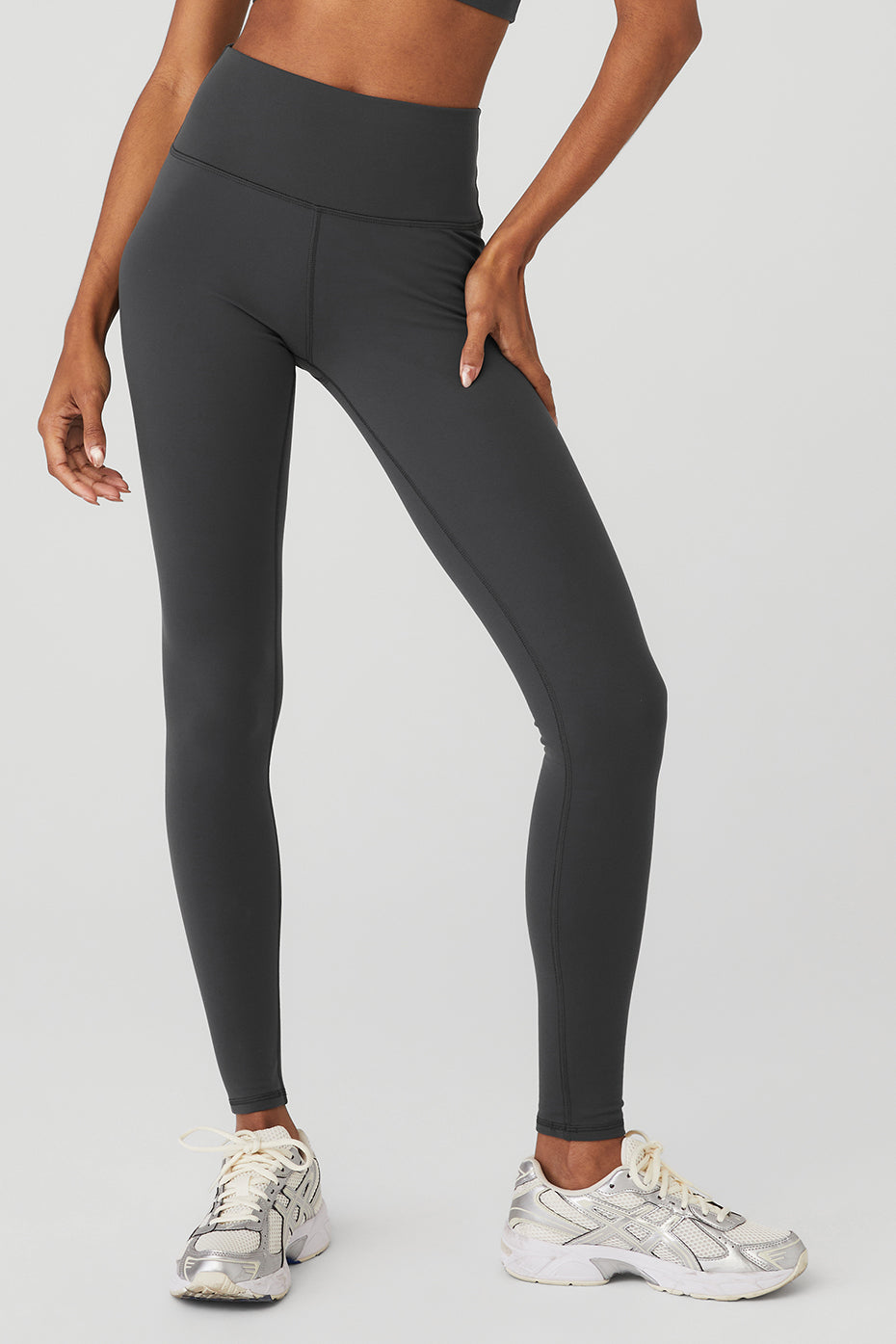 Dark Grey Women's Alo Yoga High-Waist Airbrush Leggings | FJZ-903751