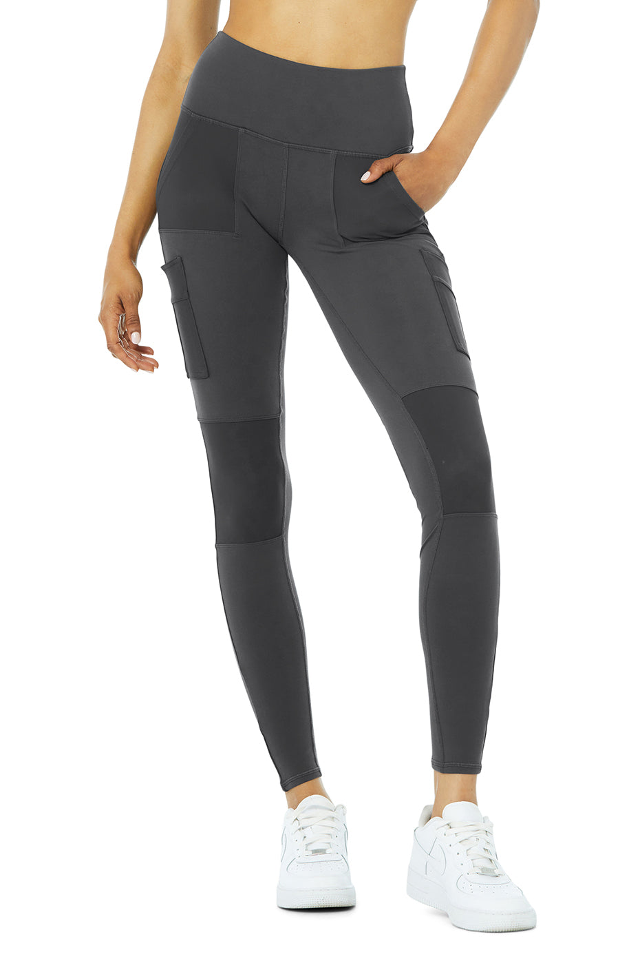 Dark Grey Women's Alo Yoga High-Waist Cargo Leggings | UDY-094367