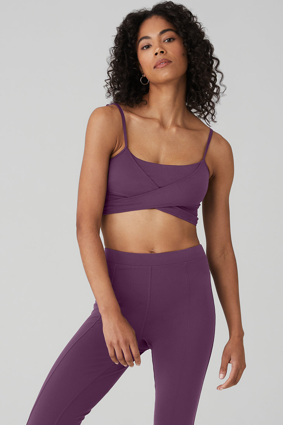 Dark Purple Women's Alo Yoga Airbrush Enso Bras | WOM-619427