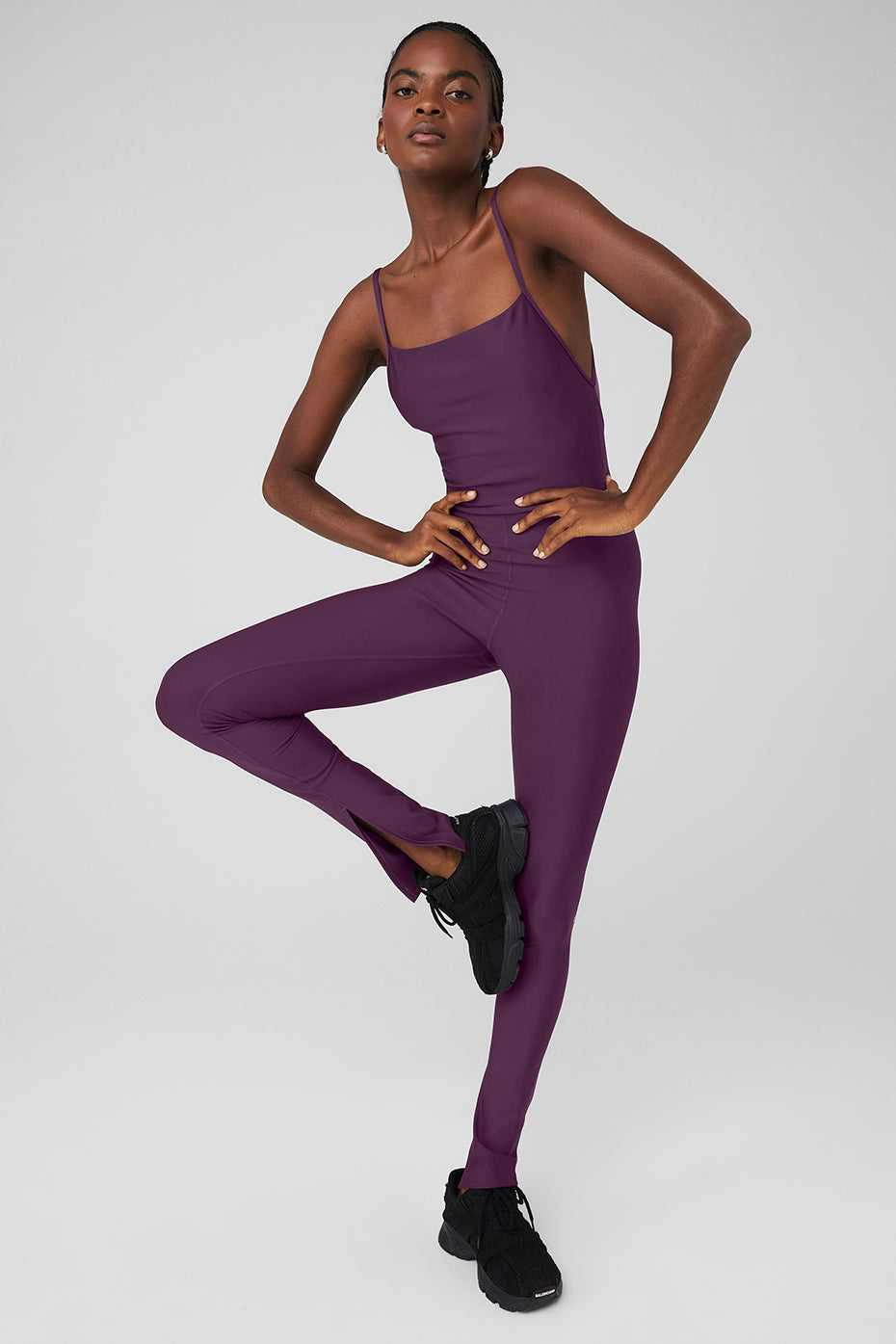 Dark Purple Women's Alo Yoga Airlift Disco Daze Jumpsuit | BRI-604179