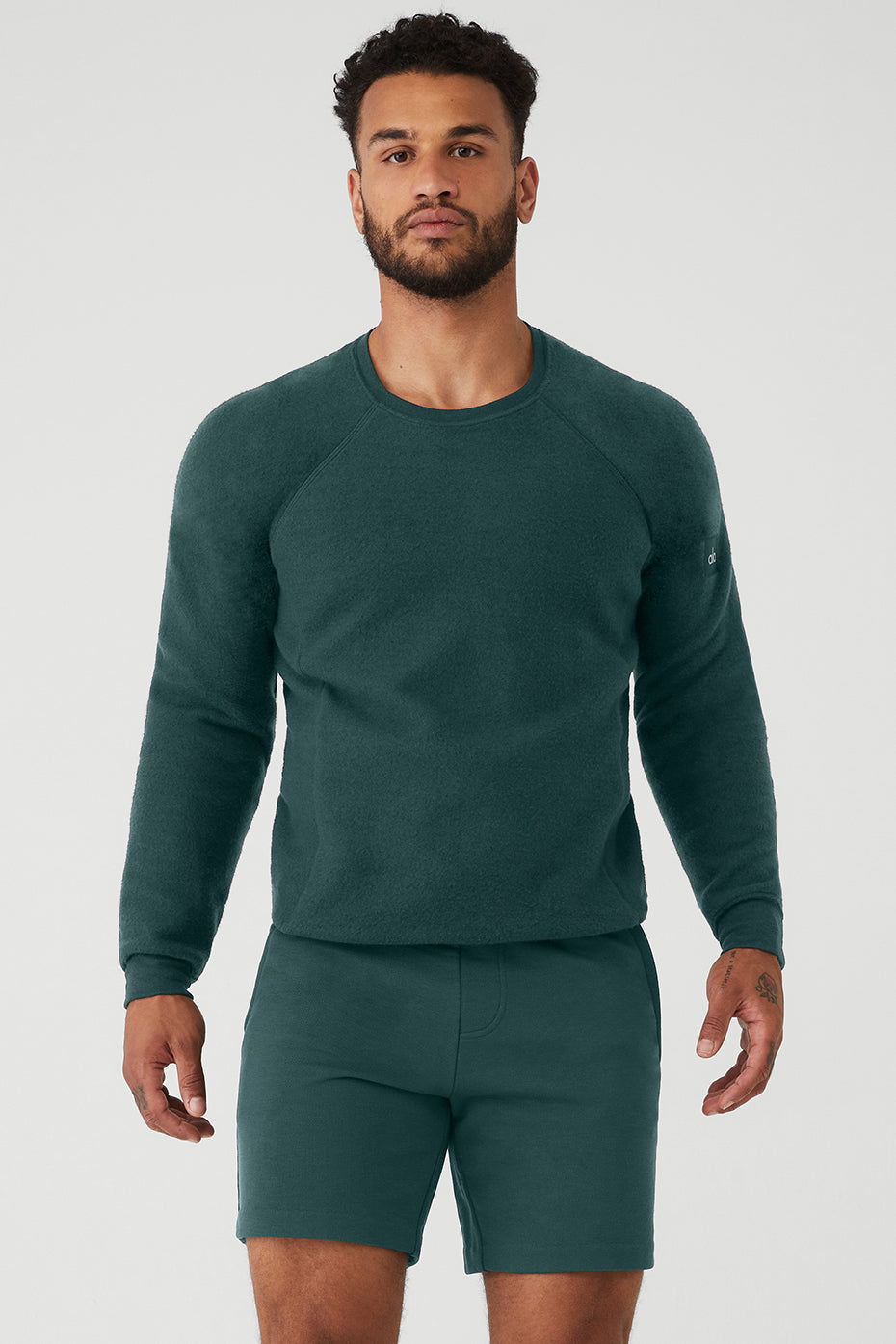 Green Men's Alo Yoga Triumph Crew Neck Sweatshirts | ZJT-536209