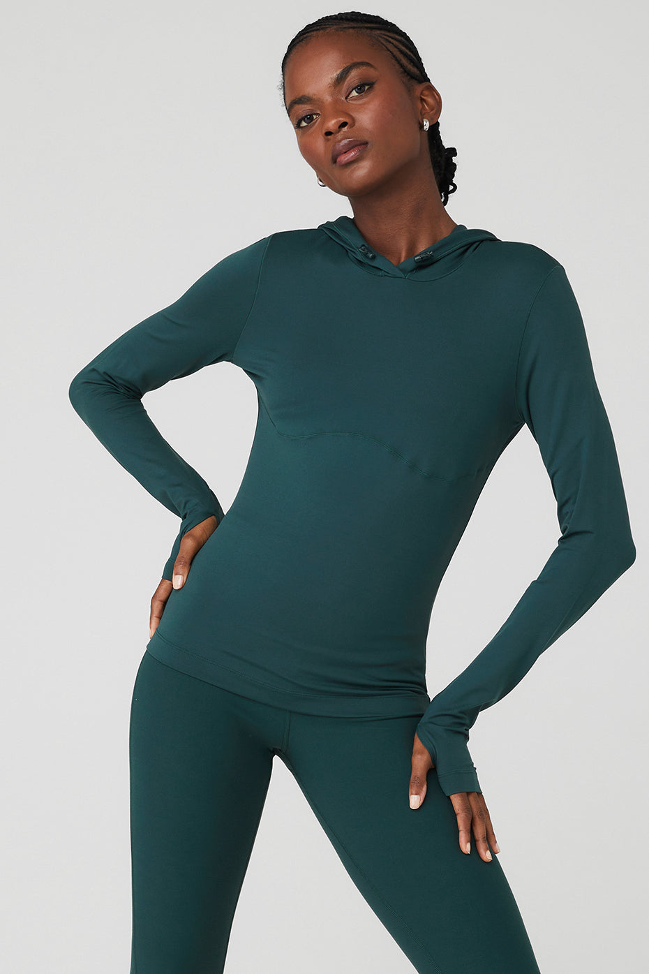 Green Women's Alo Yoga Alosoft Hooded Runner Long Sleeve | ACZ-490583