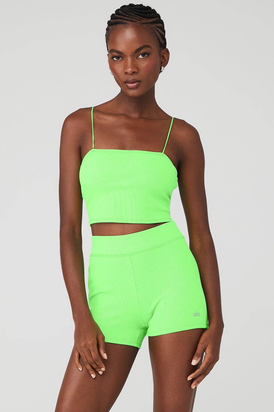 Green Women's Alo Yoga Goddess Ribbed Bandeau Tanks | FXV-917283