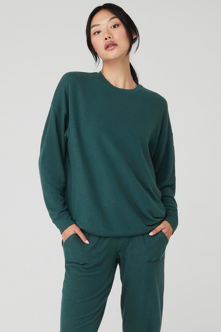 Green Women's Alo Yoga Soho Pullover Long Sleeve | ZOH-437102