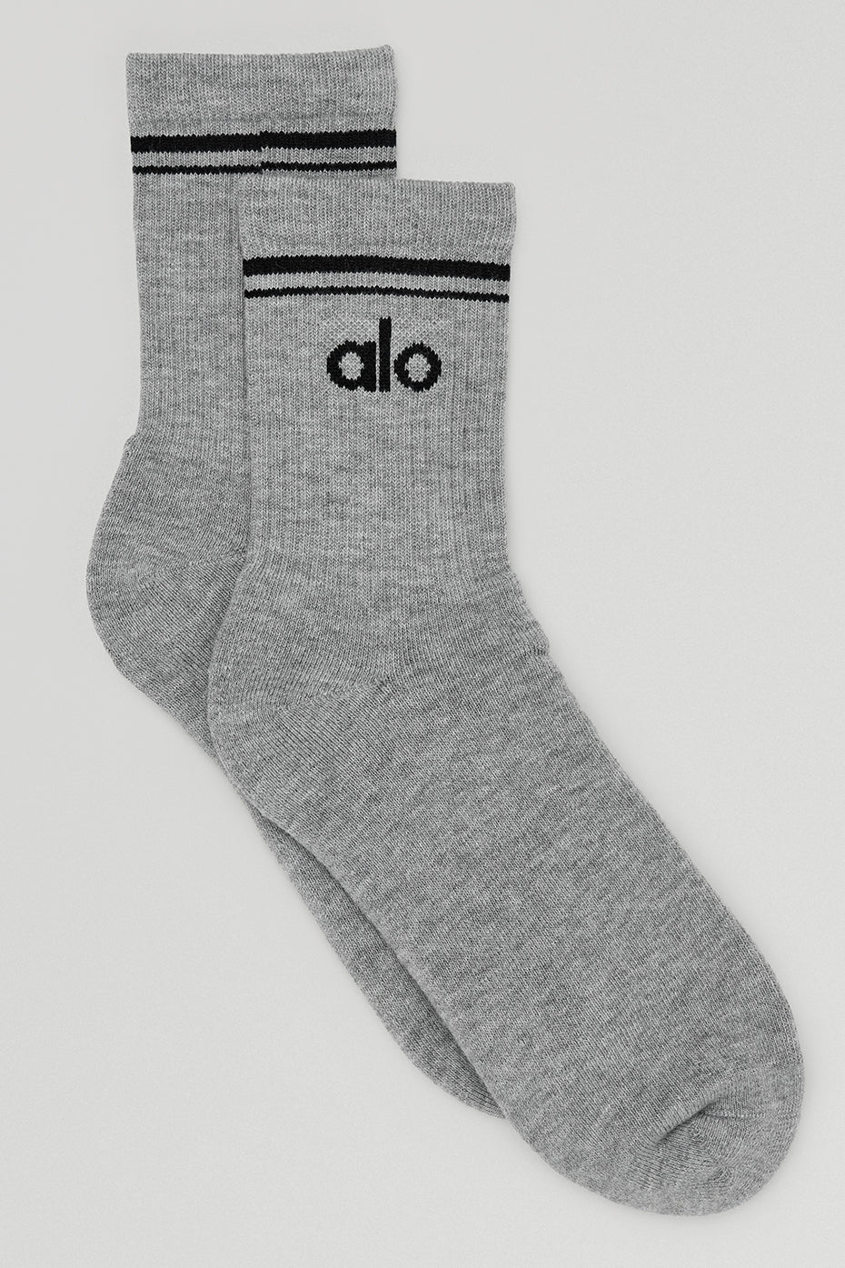 Grey / Black Unisex Alo Yoga Half-Crew Throwback Socks | DFQ-829537