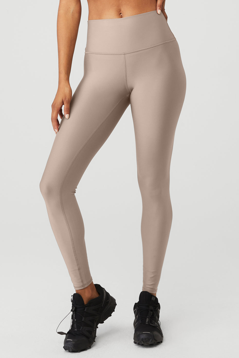 Grey Brown Women's Alo Yoga High-Waist Airlift Leggings | NIS-806291