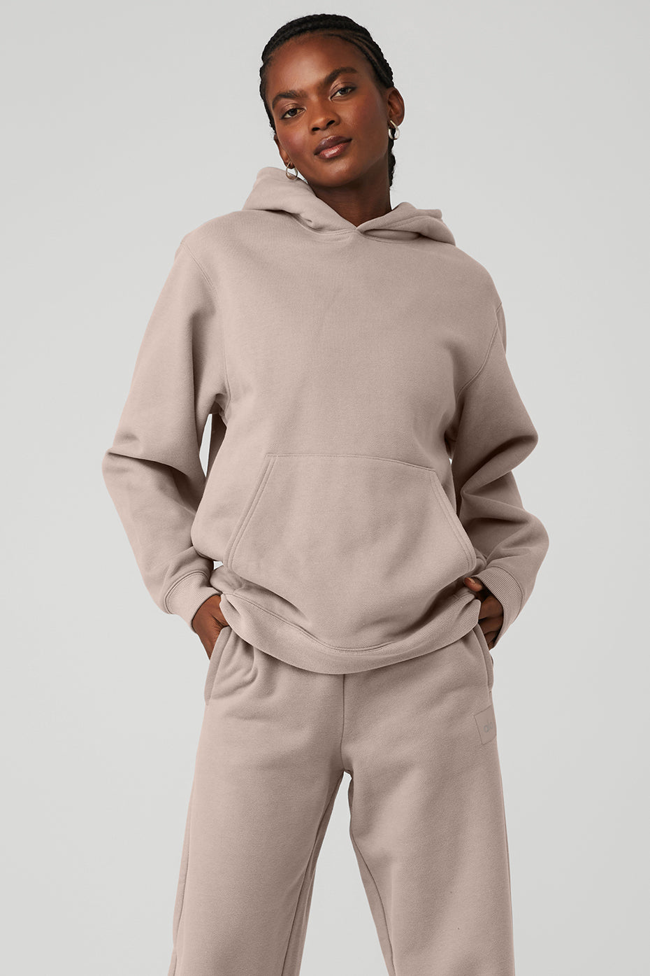 Grey Brown Women's Alo Yoga Renown Heavy Weight Hoodie | MUW-604982