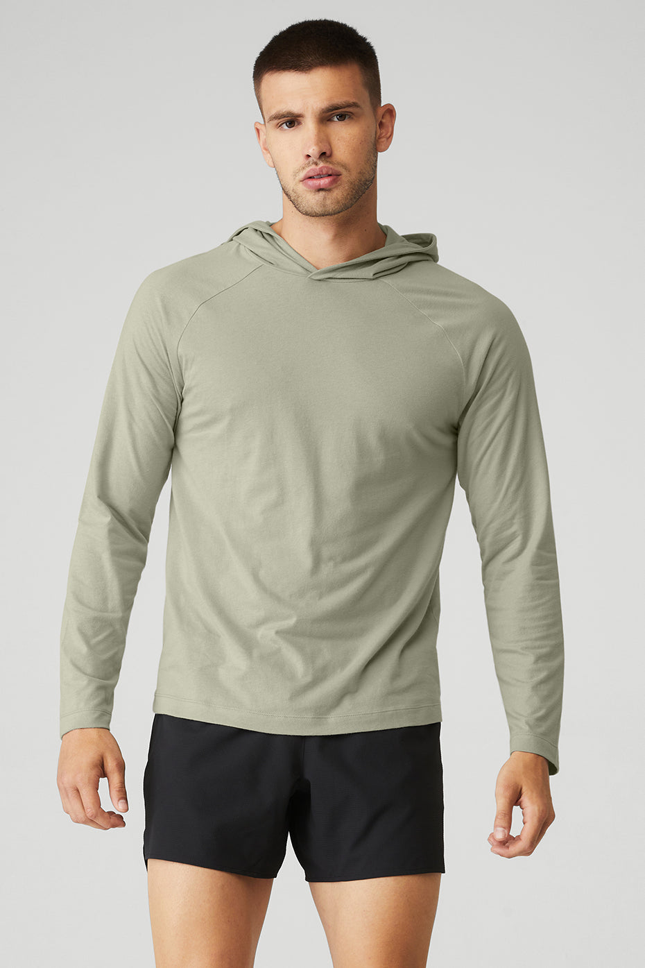 Grey Green Men's Alo Yoga Core Runner Hoodie | SXF-401723