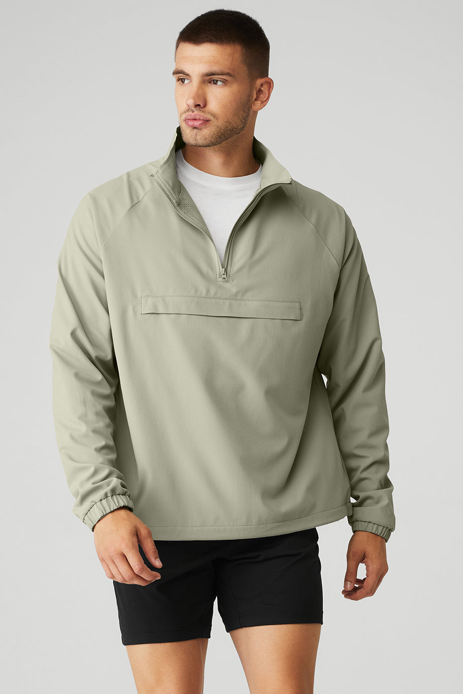 Grey Green Men's Alo Yoga Ripstop 1/4 Zip On-Set Jackets | GSF-267950