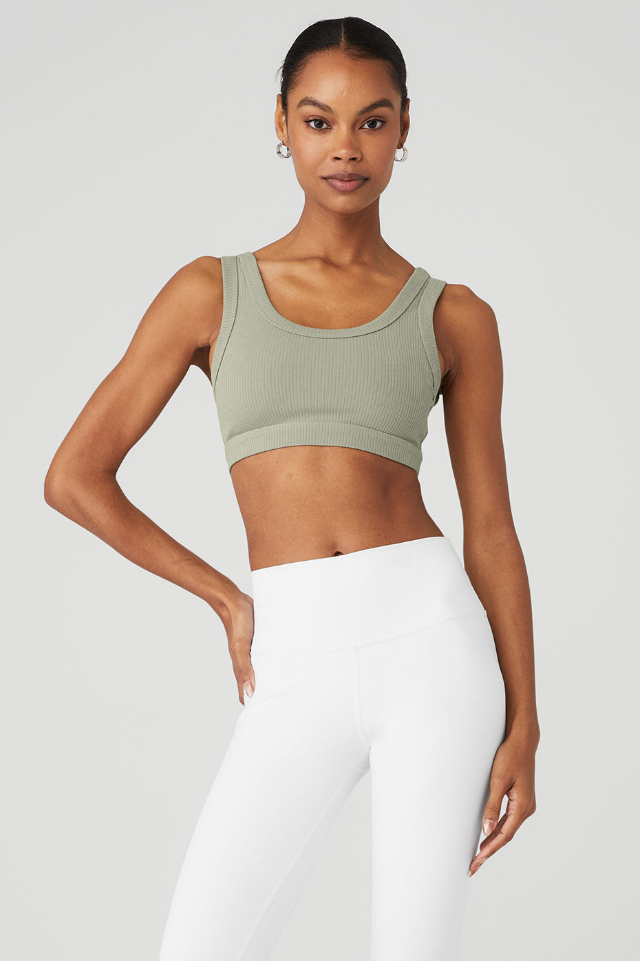 Grey Green Women's Alo Yoga Wellness Bras | TON-839524