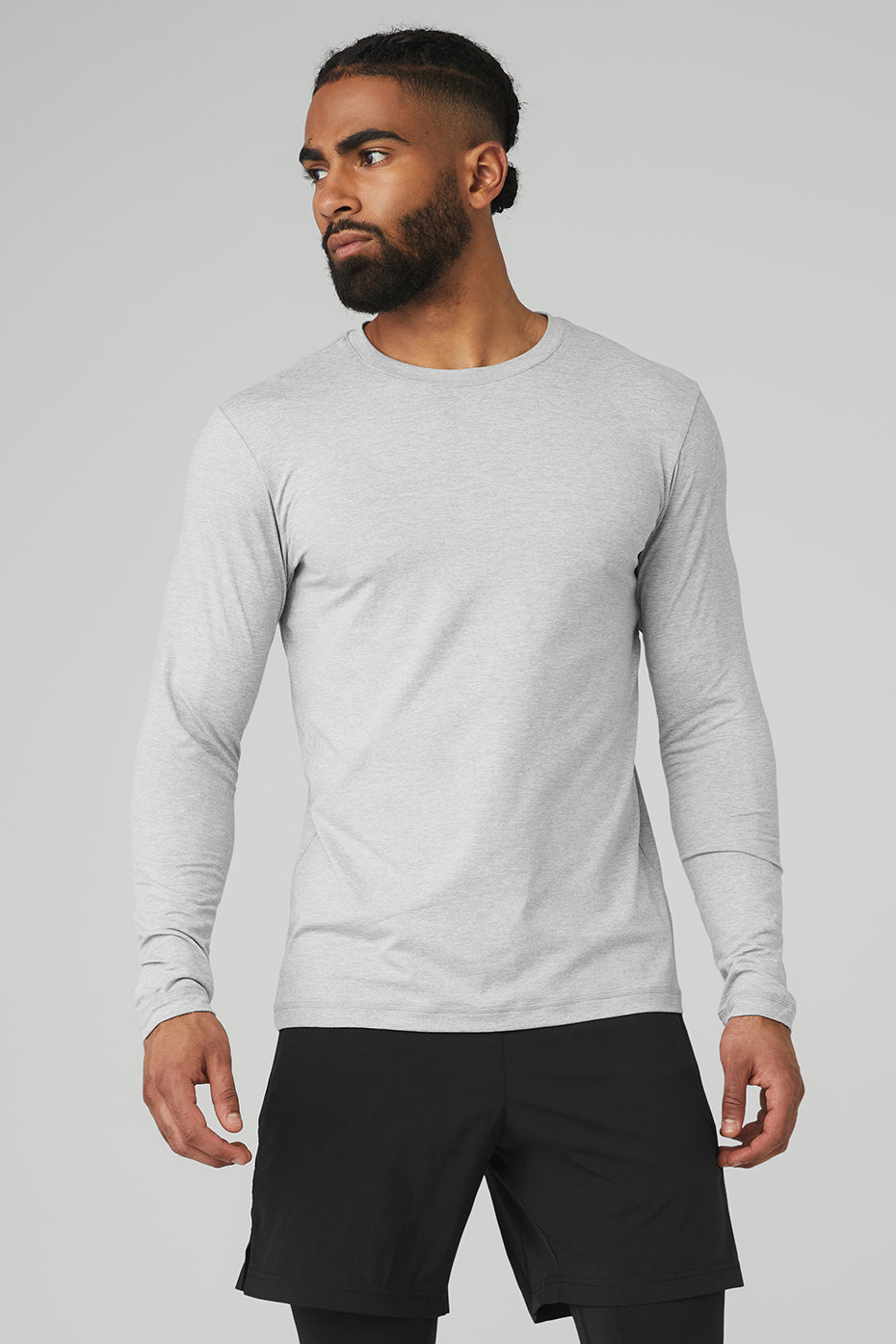 Grey Men's Alo Yoga Conquer Reform Crewneck Long Sleeve | AXR-753024