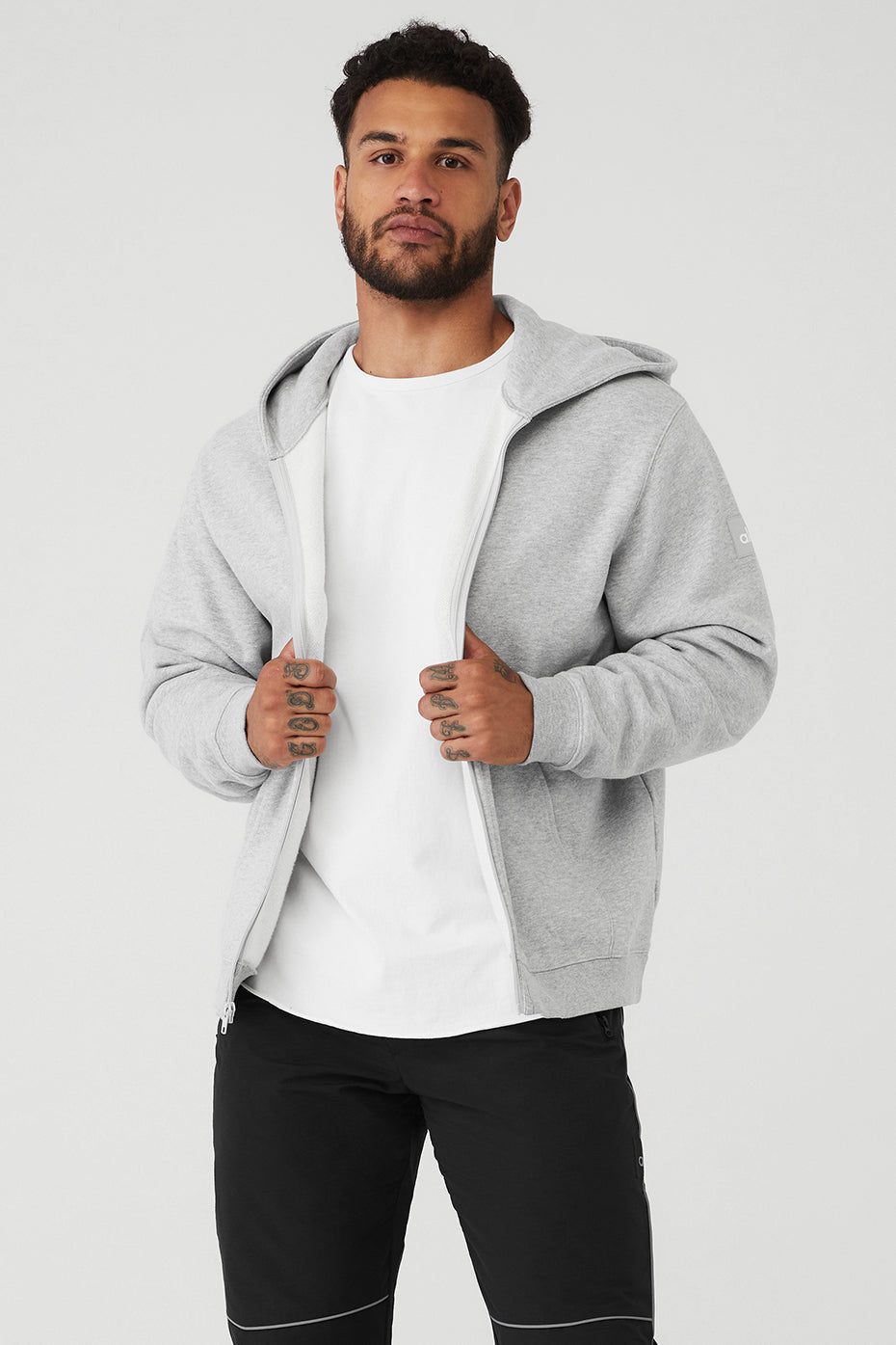 Grey Men's Alo Yoga Renown Heavy Weight Full Zip Hoodie | PBF-620415