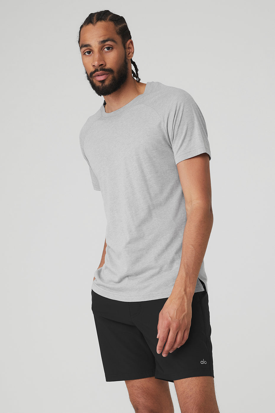 Grey Men's Alo Yoga The Triumph Crew Neck Tee Short Sleeve | VUM-751260