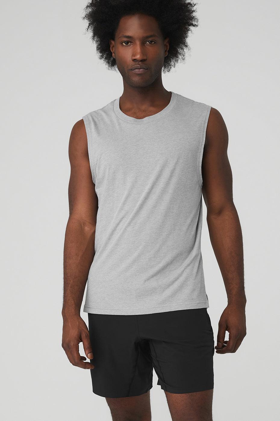 Grey Men's Alo Yoga The Triumph Muscle Tanks | NPI-921364