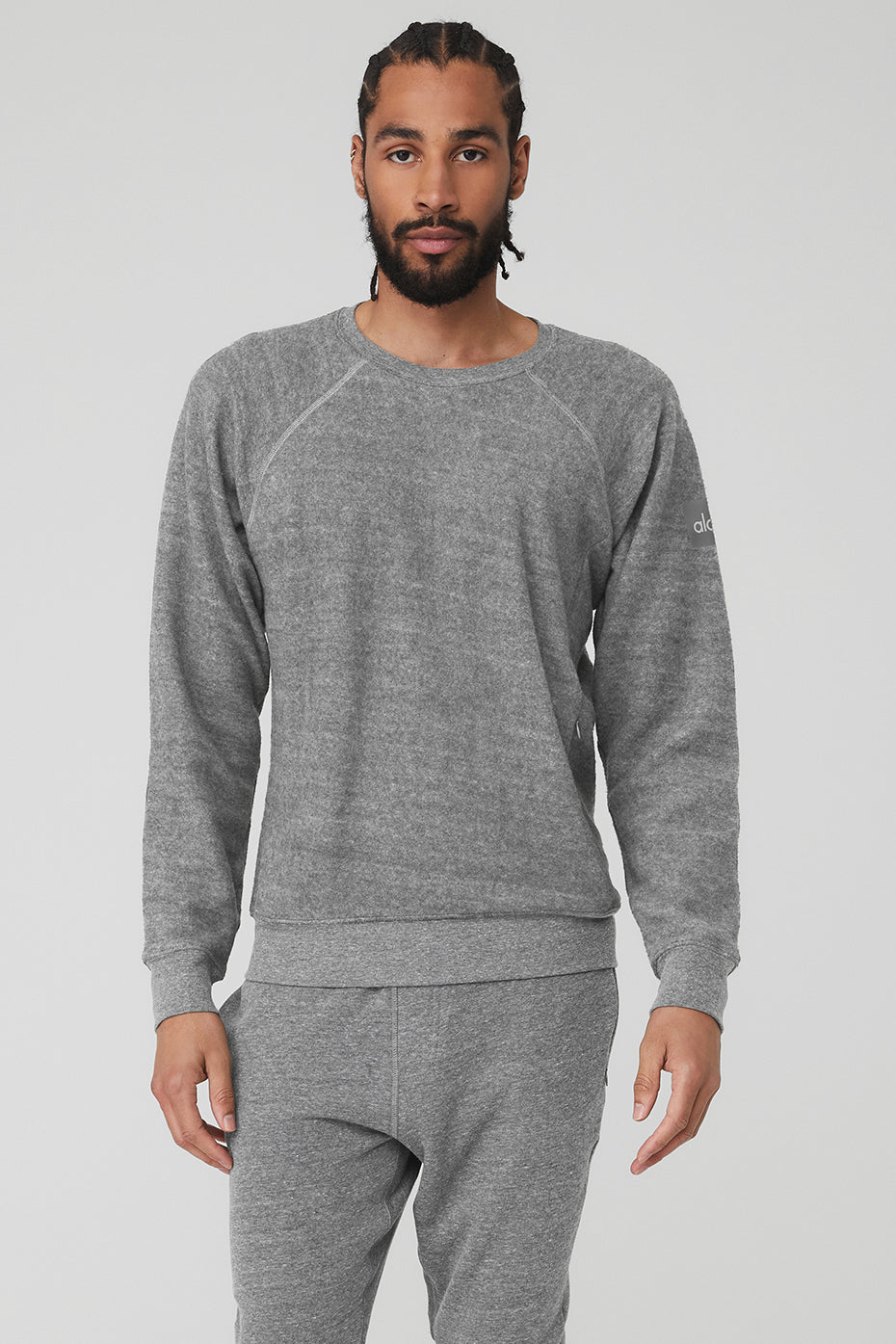 Grey Men's Alo Yoga Triumph Crew Neck Sweatshirts | YBO-198364