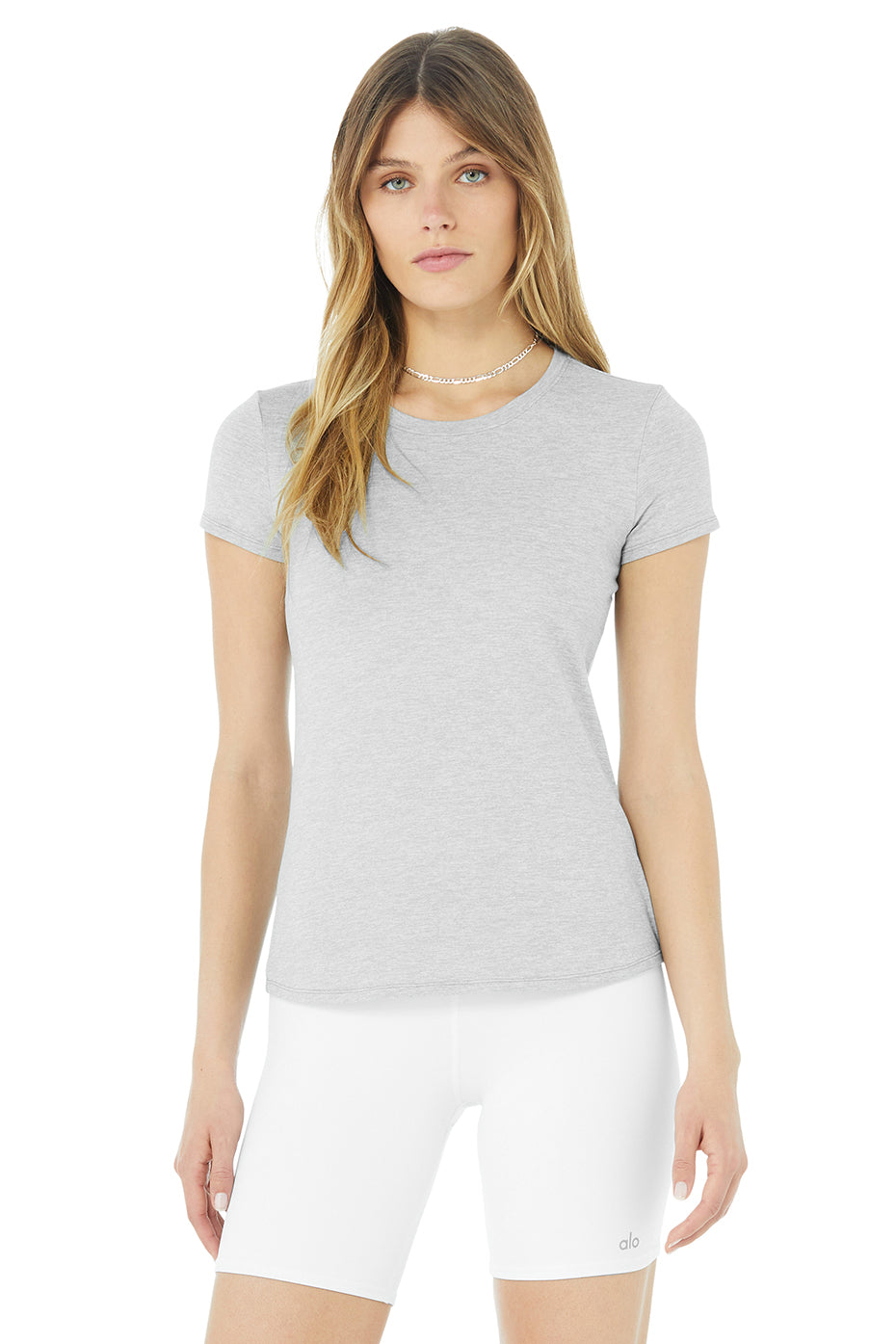 Grey Women's Alo Yoga Alosoft Finesse Tee Short Sleeve | EAN-365804