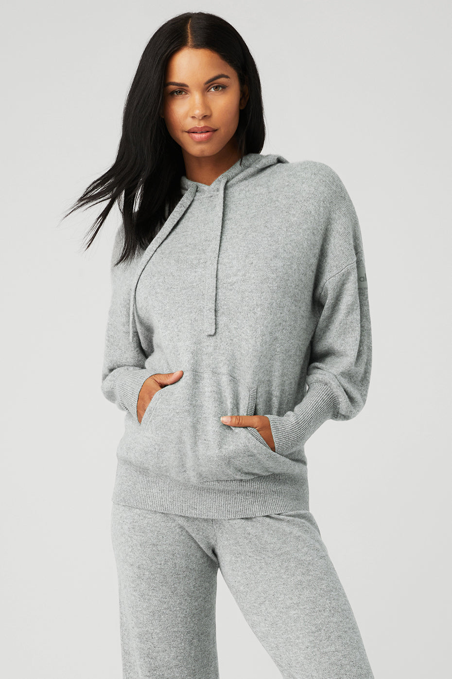 Grey Women's Alo Yoga Cashmere Jet Set Hoodie | VLG-519240