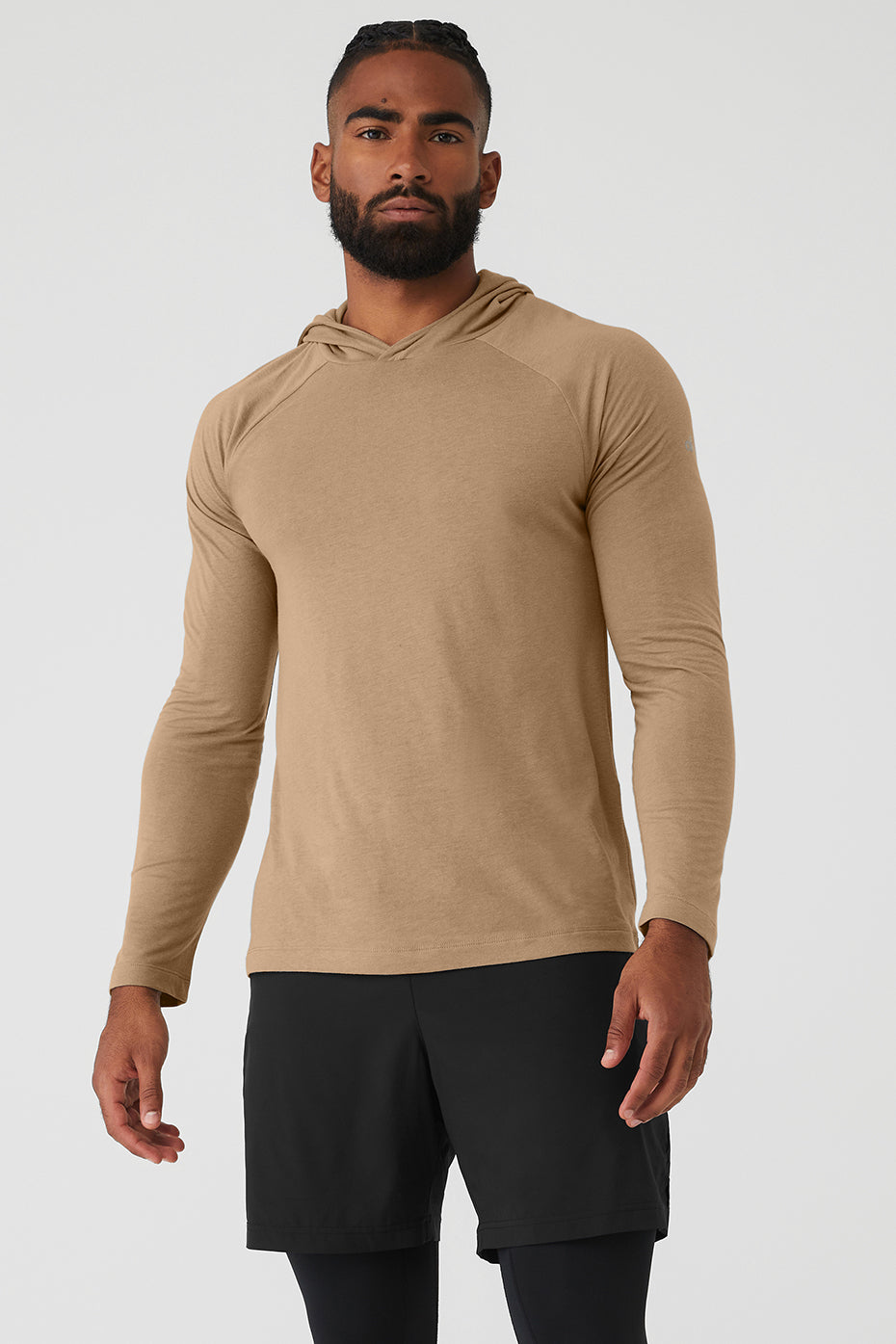 Khaki Men's Alo Yoga Core Runner Hoodie | SCQ-637415